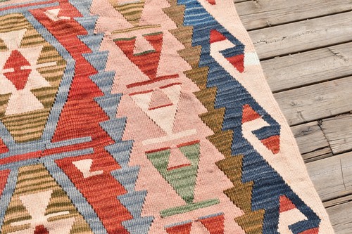 Türkischer Kelim Teppich 43''x68'' Handgewebt Kayseri Kelim 110x175cm Orientalisch 3x5 Rug - Bild 8 von 9