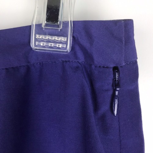 J Peterman Skirt Cotton Silk Royal Blue Gold Yellow Pleated Hem Lined Size 10 - Imagen 2 de 9