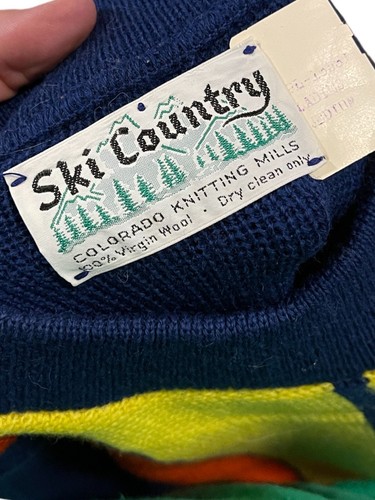 Vintage Ski Country 100% Wolle Skipullover Unisex Small - Bild 3 von 3