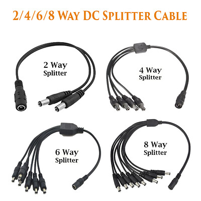 CCTV DC Power Splitter 2/4/6/8 Wege Adapter 2,1 mm 12 V 9 V Netzteil, 1 bis 8 Y Kabel