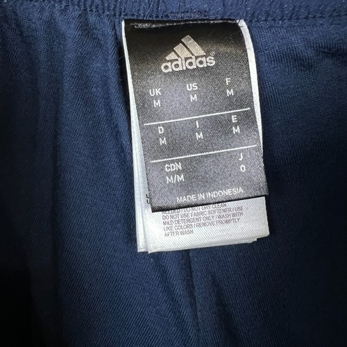 Adidas Track Pants Mens Large Blue 3 Stripes Spell Out Training Athletic Jogger - Picture 7 of 9