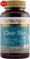 Herbs of Gold Clear Skin 60 Tablets Acne Support Detox Hormonal Balance Suppleme