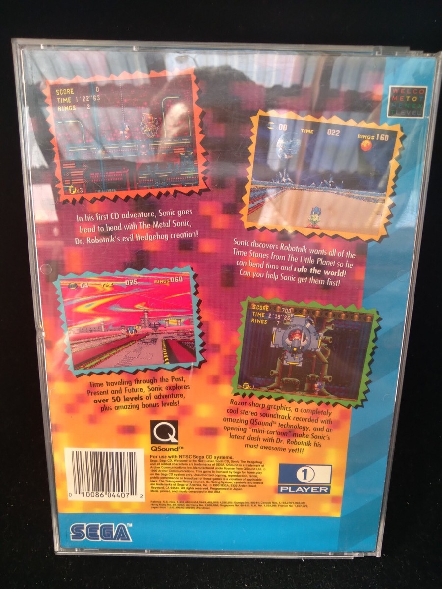 SONIC CD-SEGA CD-COMPLETE-CRACKED CASE ON HINGES | eBay