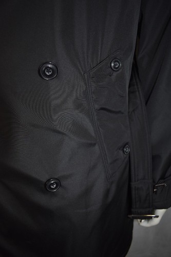 cappotto trench cappotti giaccone da uomo a doppio petto doppiopetto nero lungo - Imagen 7 de 7