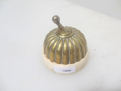 Antique Brass & Ceramic Light Switch Old Dolly Toggle Victorian Jelly Mould - Picture 7 of 14