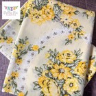 Vintage pair of king size pillowcases in beautiful placed yellow floral cannon