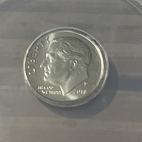 2018-p Dime Tilted Partial Collar Feeder Finger Die Damaged Graded ANACS MS60 - Picture 3 of 7