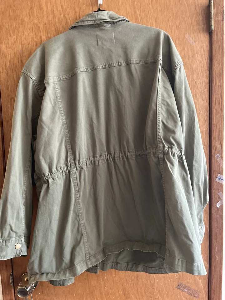 Caslon 女式 4X 橄榄棉军用风格野战夹克垃圾哥特马术 — 第 2/4 张图片