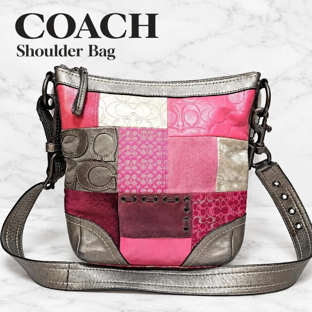 Coach Patchwork Shoulder Bag Pink Bags & Handbags for Women for