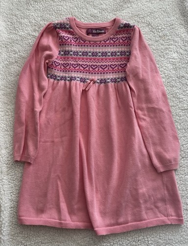 Vestido Suéter Niña Fair Isle Multicolor Copo de Nieve Corazón Rayas Talla 6 Vacaciones