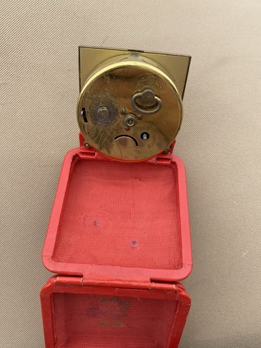 Vintage EQUITY Travel Alarm Clock RED Fold Up Style in Case Works Great Cond - Picture 4 of 4