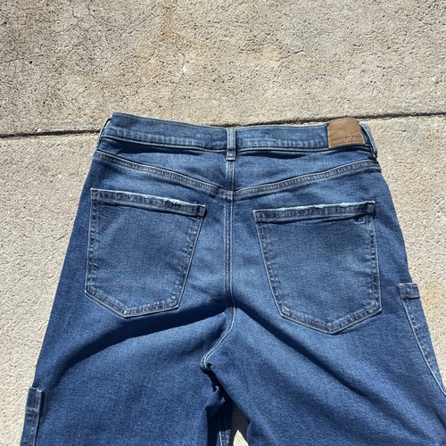 American Eagle Cargo Denim Damenjeans Größe 12 lang superhoch Baggy gerade - Bild 18 von 21