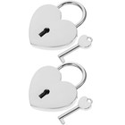 2 Sets Zinc Alloy Heart Shaped Love Locks With Keys For Suitcase Luggage