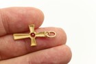18k Cross Solid Yellow Gold Natural Red Sapphire Brilliant Color AAA — photo 9