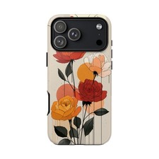 Orange Roses Abstract Flowers  Phone Ink Case for iPhone/Galaxy/Pixel