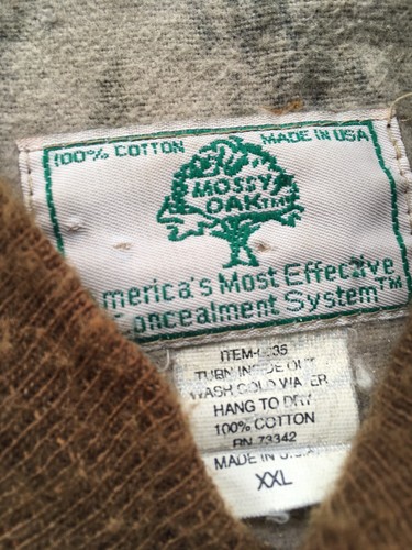 Vintage 80s Mossy Oak fall Camouflage pattern Button Up bomber Jacket XXL - Picture 6 of 10
