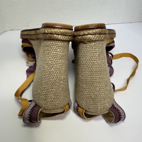Marc Jacobs Purple & Gold Ankle Tie Colorful Wedge Espadrille Sandals- Size 7 - Picture 5 of 12