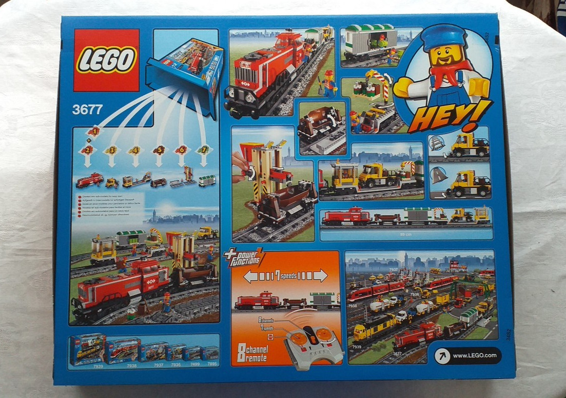 Lego City Eisenbahn 3677 Großer Güterzug Red Cargo Train NEUOVP