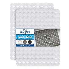 Sink Mat for Stainless Steel/Ceramic Sinks, 2 Pack 15.7x11.8 inches PVC Sink ...