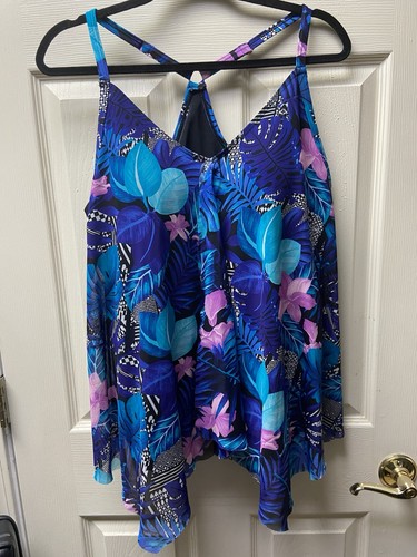 Damen Badeanzüge für alle Racerback Tankini NUR OBERTEIL - Größe 20 Blumenmuster gebraucht, in einwandfreiem Zustand