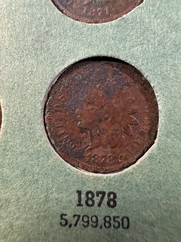 Centavo cabeza india águila voladora 1857-1909 casi completo juego de 54 monedas incluye 1877 - Imagen 21 de 23