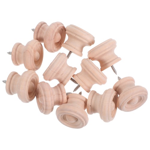  10 Pcs Wood Cabinet Handles Wooden Knobs Circular Furniture Dresser Pull - Bild 17 von 17