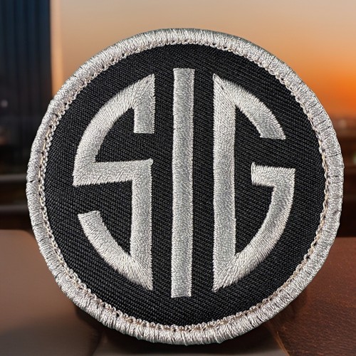 🔥 Sig Sauer bestickt Hook N Loop Patch 2,75" Pistole Gewehr Schusswaffe Gun PewPew