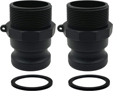 2PCS Camlock Fittings Poly NPT F-75 3/4" Type F Standard Couplings Cam...