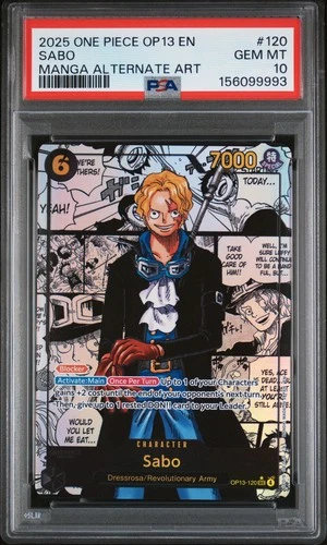 2025 ONE PIECE OP13-CARRYING ON HIS WILL MANGA ALTERNATE ART #120 SABO PSA 10