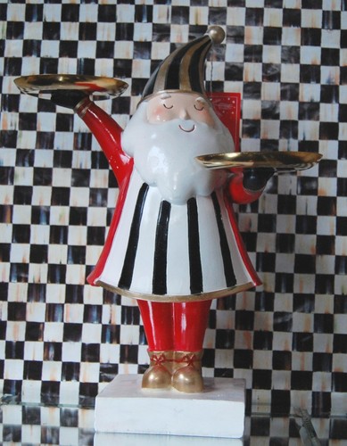 Martha Stewart Whimsical Santa Set 3 MacKenzie Stil Karo Harlekin Streifen Neu mit Etikett - Bild 2 von 14