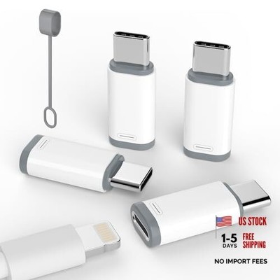 4 Pack Lightning to USB C Adapter for iPhone 15/16/17 Lighting to USB c Adapter