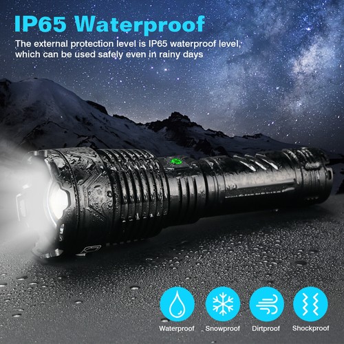 Super Bright 9000000Lumen XHP160 LED Flashlight Rechargeable High Powerful Light - Picture 12 of 14