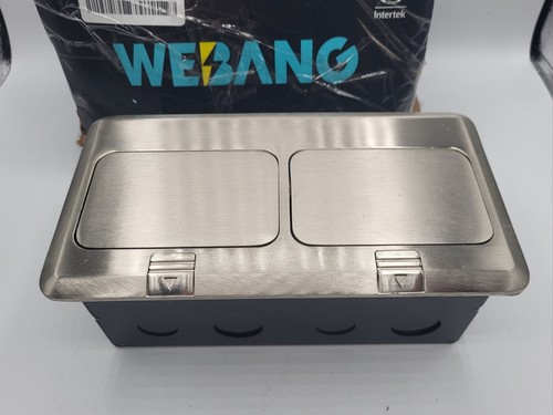 Doble toma de piso emergente suave 2 tomas eléctricas 3 USB WEBANG níquel cepillado - Imagen 10 de 19