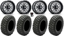 ITP Momentum 14" Wheels Milled 28" Crawler XR Tires Kawasaki Brute Force IRS