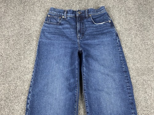 Jeans donna Madewell taglia 27 il perfetto gamba larga pantaloni denim blu scuro - Foto 2 di 11
