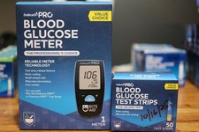Embrace Pro Blood Glucose Meter Diabetes Monitor w/ 50 Test Strips Exp 10/25