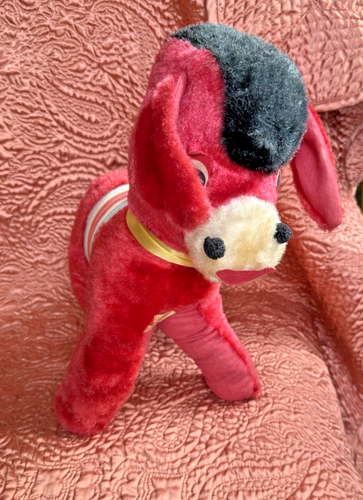Vtg MCM Superior Toy and Novelty Red Stuffed Donkey / Burro - Picture 2 of 7