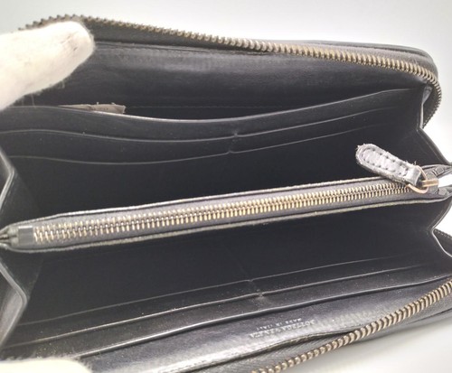 Bottega Veneta Intrecciato Black Leather Zip Around Long Wallet with Box Used - Picture 5 of 9