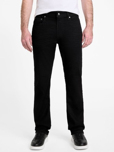 Pantalones de mezclilla negros de tiro medio rectos regulares Guess Mateo para hombre talla 30X32 - Imagen 2 de 16