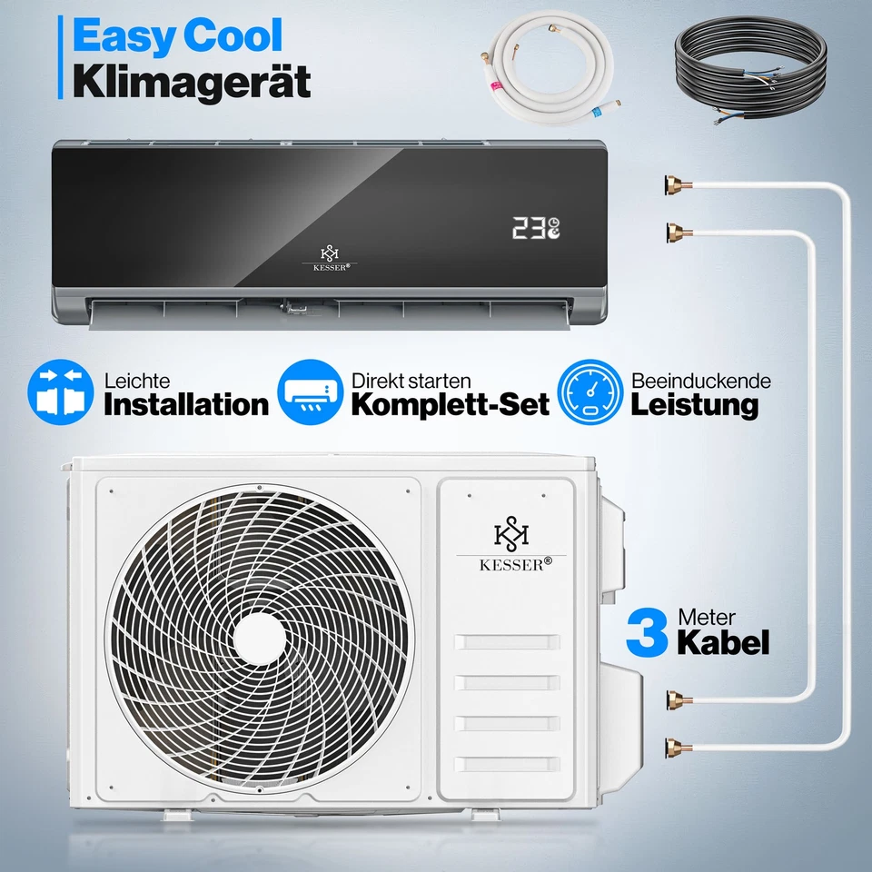 KESSER® Split Klimaanlage Klimagerät SET Inverter Klima 9000BTU Kühlen & Heizen - Bild 2 von 4