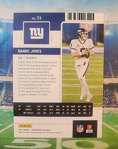 Boleto de temporada Daniel Jones Contenders 2021 #73/2022 #69 (New England Patriots) - Imagen 2 de 4