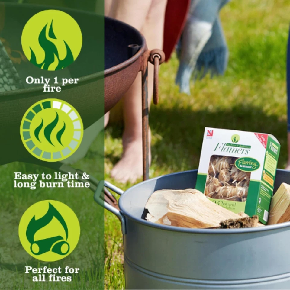 Arrancador de fuego 24 piezas - Arrancadores de fuego naturales para chimenea, estufa de leña de pellets, F Foto 3 de 4