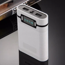 1Pc White 2000mAh-12000MAh 4*18650 Battery Power Bank DIY Case Shell Box zz