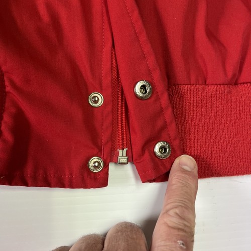 Arnie Arnold Palmer Mens Large Golf Red COAT JACKET VINTAGE Poly-Cotton FULL ZIP - Picture 4 of 24