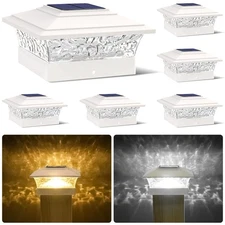 Solar Post Cap Lights Outdoor 6pack, Waterproof Solar Powered Deck Fence Post...