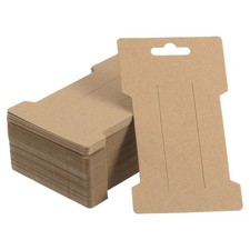 100pcs Hair Clip Display Cards Paper Cardboard Hair Bow Holder Brown New