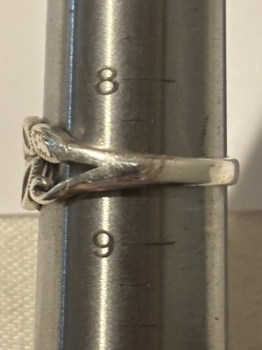 Vintage Sterling SILBER runder Blumenblatt HOCHZEIT Jubiläum Band RING 925 Gr. 8,5 - Bild 7 von 7