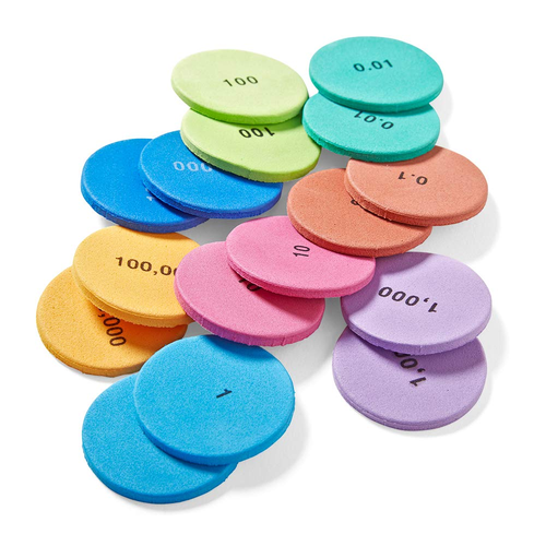 Soft Foam Place Value Disks 8 Values, Counting Chips for Kids, Math Counters Kin - Picture 2 of 6