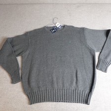 Vintage Polo Ralph Lauren Sweater 2XL Gray Solid Crew Neck Ragg Cotton NEW