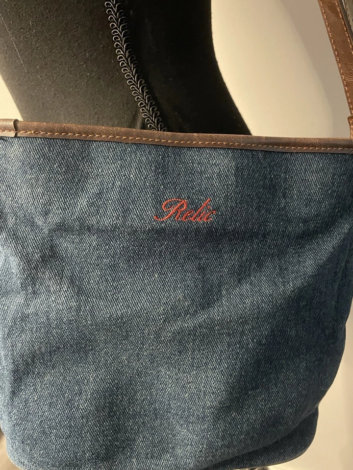 Реликвия женщин синий джинсовой ткани вышитый крест тела сумка/сумочка ретро богемное вид - Изображение 4 из 4